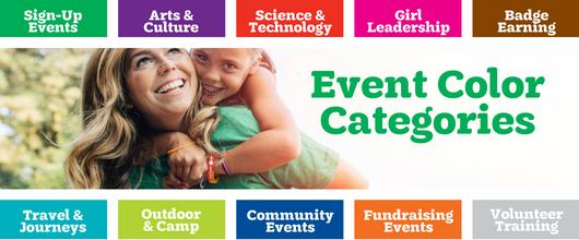 Website event color categories